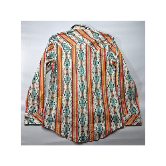 NWOT Rock & Roll Denim Men's Modern Fit Aztec Western Pearl Snap Shirt - Size L - Picture 3 of 5